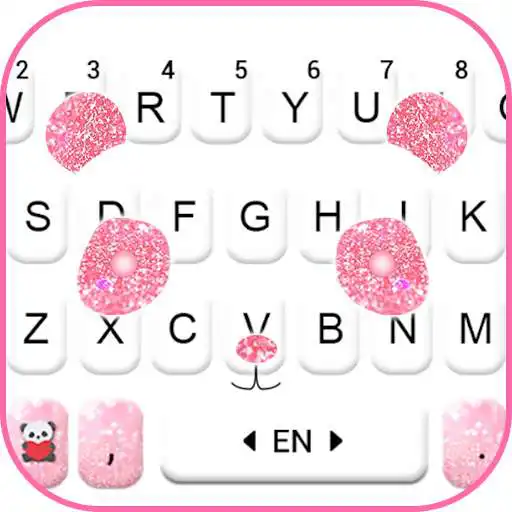 Play Glitter Pink Panda Keyboard Theme APK