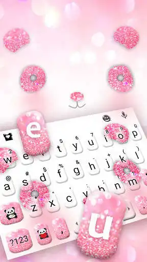 Play Glitter Pink Panda Keyboard Theme as an online game Glitter Pink Panda Keyboard Theme with UptoPlay