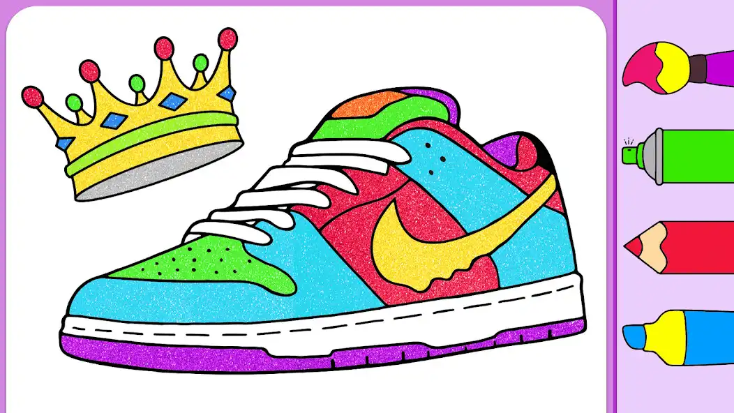 Play Glitter Sneakers Coloring Book  and enjoy Glitter Sneakers Coloring Book with UptoPlay