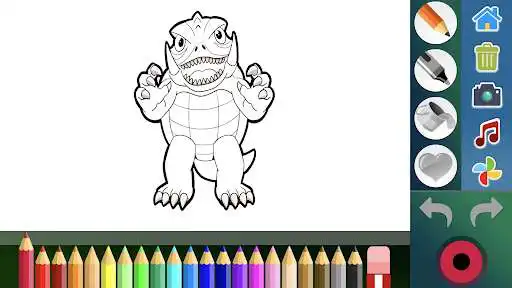 Play Godzilla King Glitter Monster Coloring Pages! as an online game Godzilla King Glitter Monster Coloring Pages! with UptoPlay