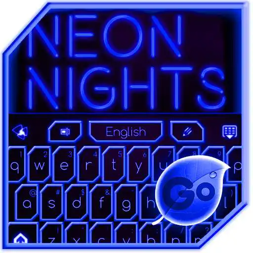 Free play online GO Keyboard Blue Neon Theme  APK