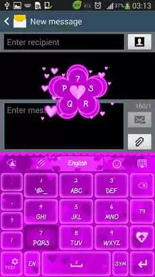 Play GO Keyboard Purple Hearts