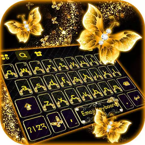 Play Gold Butterfly - Keyboard Theme APK