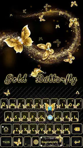 Play Gold Butterfly - Keyboard Theme  and enjoy Gold Butterfly - Keyboard Theme with UptoPlay