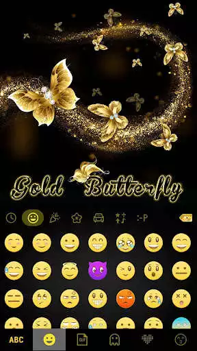 Play Gold Butterfly - Keyboard Theme as an online game Gold Butterfly - Keyboard Theme with UptoPlay