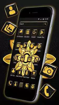 Play Golden Flower Theme and Live wallpaper