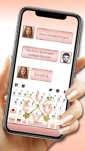 Play Golden Love Arrow Keyboard Theme  and enjoy Golden Love Arrow Keyboard Theme with UptoPlay