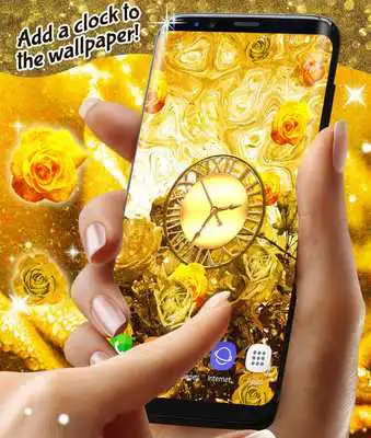 Play Golden Roses Live Wallpaper