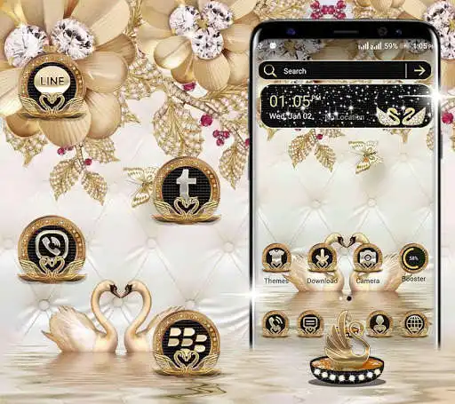 Play Golden Swan Launcher Theme  and enjoy Golden Swan Launcher Theme with UptoPlay