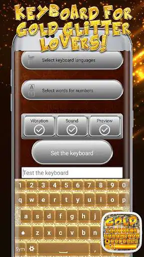 Play Gold Glitter Keyboard