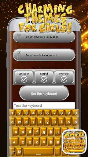 Play Gold Glitter Keyboard