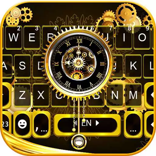 Play Gold Luxury Clock Keyboard Theme APK