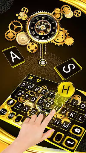 Play Gold Luxury Clock Keyboard Theme  and enjoy Gold Luxury Clock Keyboard Theme with UptoPlay