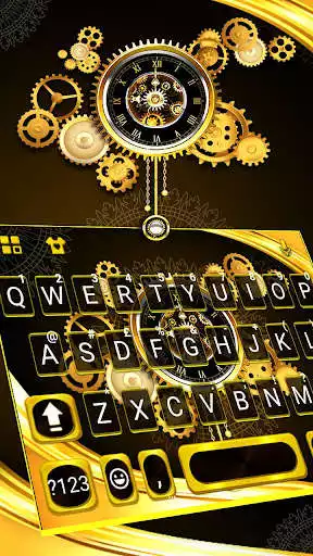 Play Gold Luxury Clock Keyboard Theme as an online game Gold Luxury Clock Keyboard Theme with UptoPlay