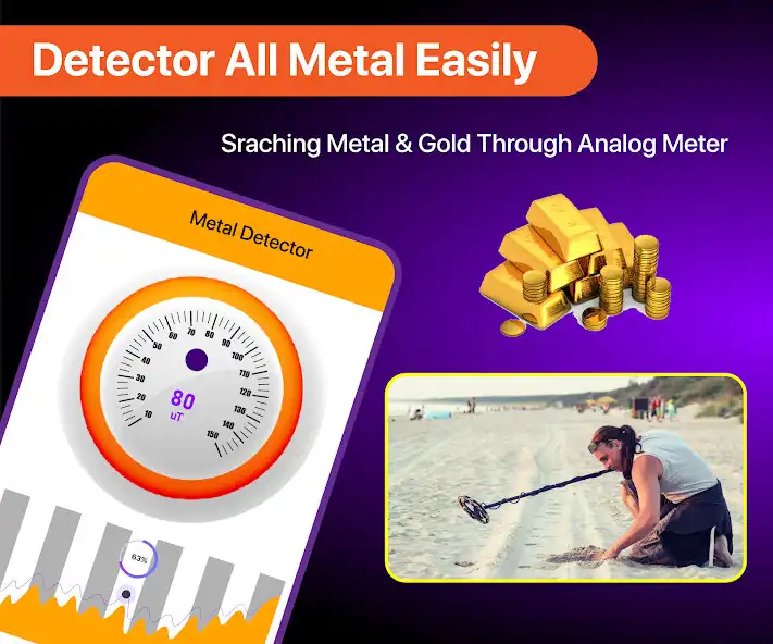 Play Gold  Metal Detector, Scanner as an online game Gold  Metal Detector, Scanner with UptoPlay