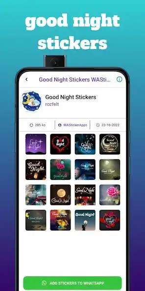 Play Good Night Stickers WAStickers as an online game Good Night Stickers WAStickers with UptoPlay