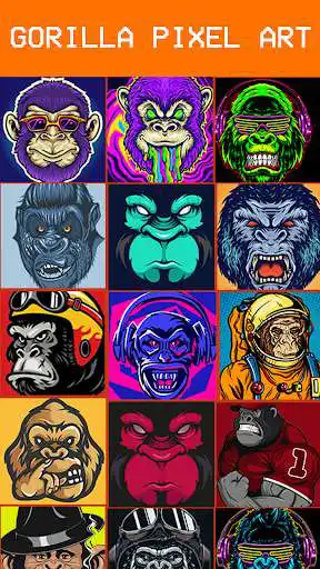 Play Gorilla Pixel Coloring Art as an online game Gorilla Pixel Coloring Art with UptoPlay