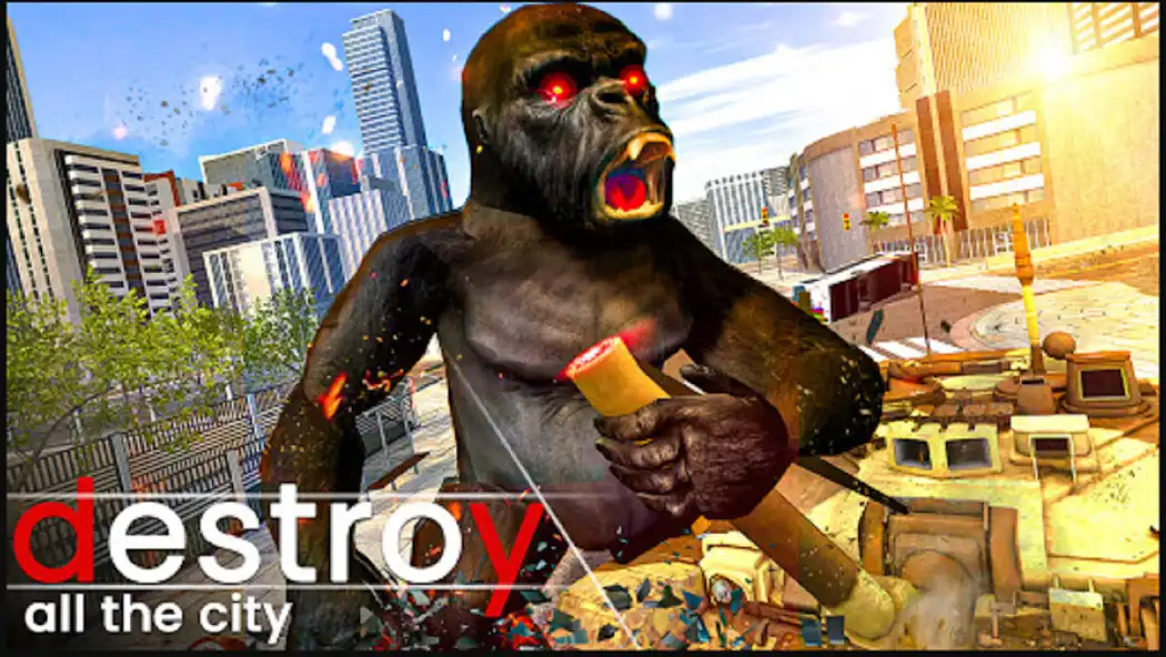 Play Gorilla Rampage City Attack as an online game Gorilla Rampage City Attack with UptoPlay