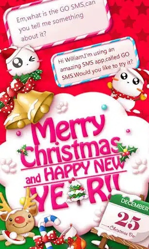 Play GO SMS CHRISTMAS CAT THEME  and enjoy GO SMS CHRISTMAS CAT THEME with UptoPlay