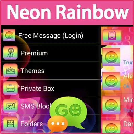 Free play online GO SMS Pro Neon Rainbow  APK