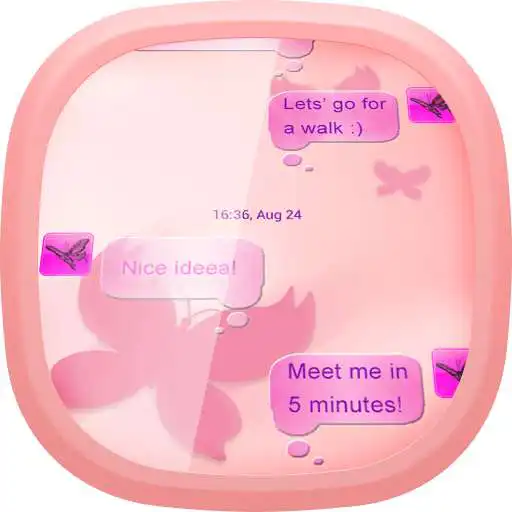 Free play online GO SMS Pro Pink Butterflies  APK