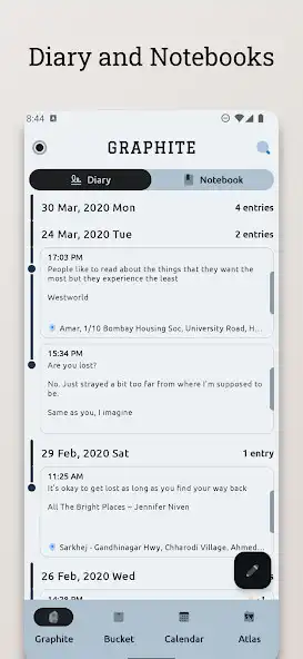 Play Graphite: Journal, Bucket List  and enjoy Graphite: Journal, Bucket List with UptoPlay