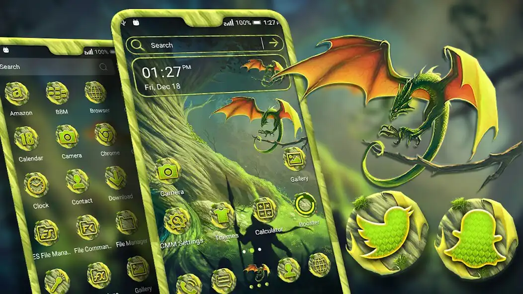 Play Green Dragon Theme Launcher  and enjoy Green Dragon Theme Launcher with UptoPlay