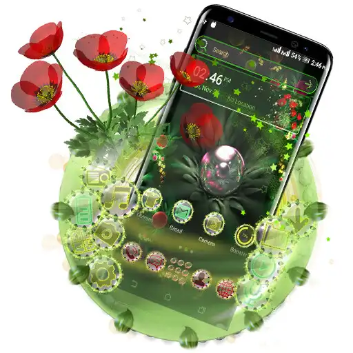 Play Green Flower Launcher Theme APK