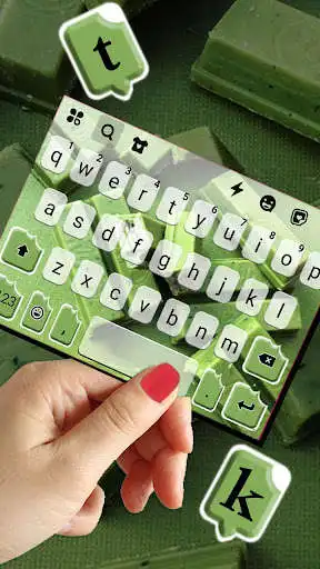 Play Green Matcha Candy Keyboard Background as an online game Green Matcha Candy Keyboard Background with UptoPlay