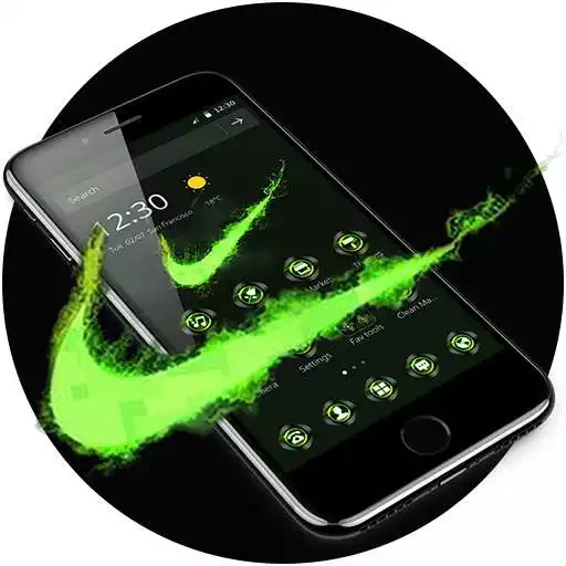 Free play online Green Neon Check Mark Theme APK