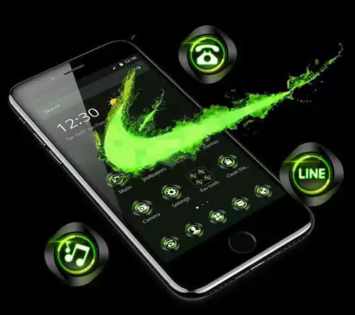 Play Green Neon Check Mark Theme