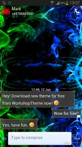 Play Green Smoke Theme GO SMS Pro as an online game Green Smoke Theme GO SMS Pro with UptoPlay