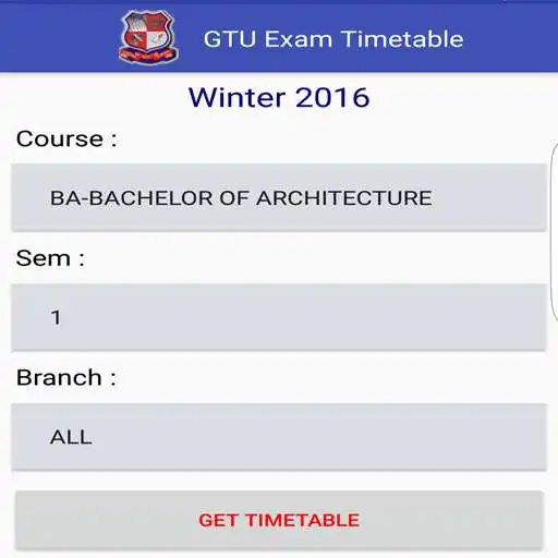 Run free android online GTU Exam TimeTable APK