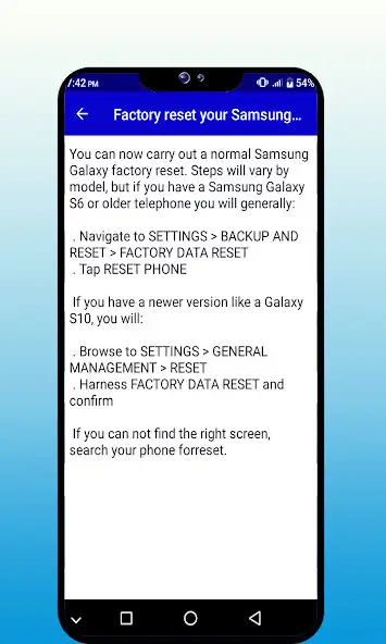 Play Guide for samsung factory reset  and enjoy Guide for samsung factory reset with UptoPlay