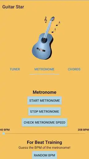 Play Guitar Star - Tuner, Metronome, and Chords! as an online game Guitar Star - Tuner, Metronome, and Chords! with UptoPlay