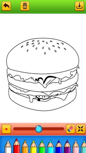 Play hamburger pizza coloring game as an online game hamburger pizza coloring game with UptoPlay