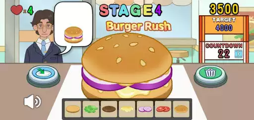 Play HamburgerRush-Fun food game  and enjoy HamburgerRush-Fun food game with UptoPlay