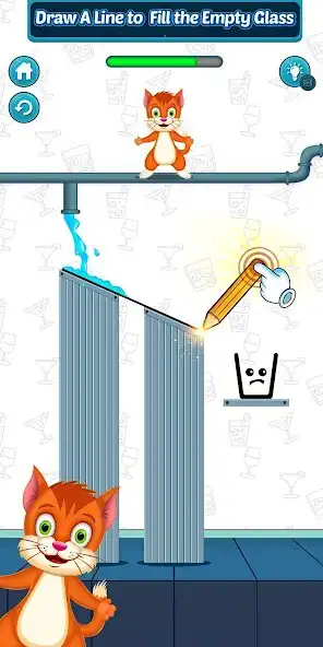 Play Happy Cat - Fill the Glass as an online game Happy Cat - Fill the Glass with UptoPlay