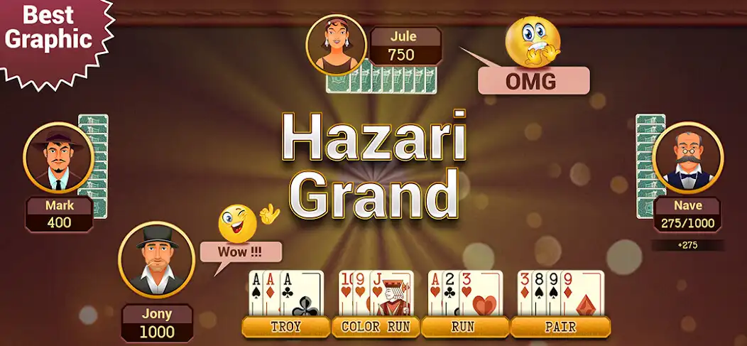 Play Hazari Grand- 1000 Points Game as an online game Hazari Grand- 1000 Points Game with UptoPlay