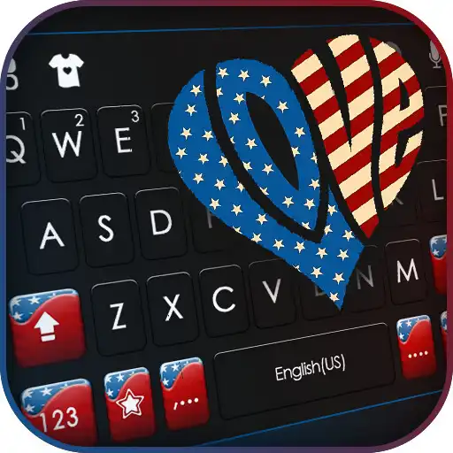 Play Heart USA Flag Keyboard Background APK