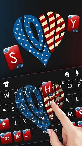 Play Heart USA Flag Keyboard Background as an online game Heart USA Flag Keyboard Background with UptoPlay