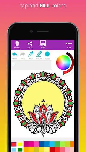 Play Henna Art Coloring Book as an online game Henna Art Coloring Book with UptoPlay