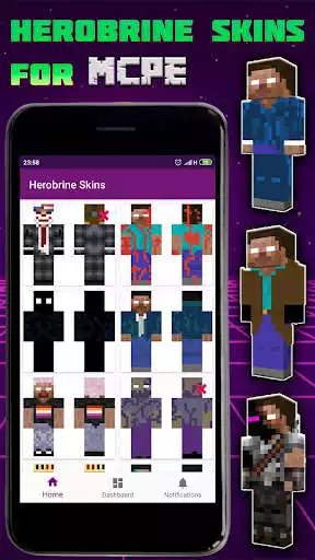 Play Herobrine Skins for Minecraft PE  and enjoy Herobrine Skins for Minecraft PE with UptoPlay