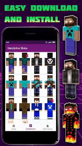 Play Herobrine Skins for Minecraft PE as an online game Herobrine Skins for Minecraft PE with UptoPlay