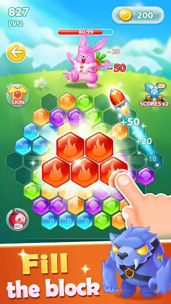 Play Hexagon Block puzzle - Hexagon Hero as an online game Hexagon Block puzzle - Hexagon Hero with UptoPlay