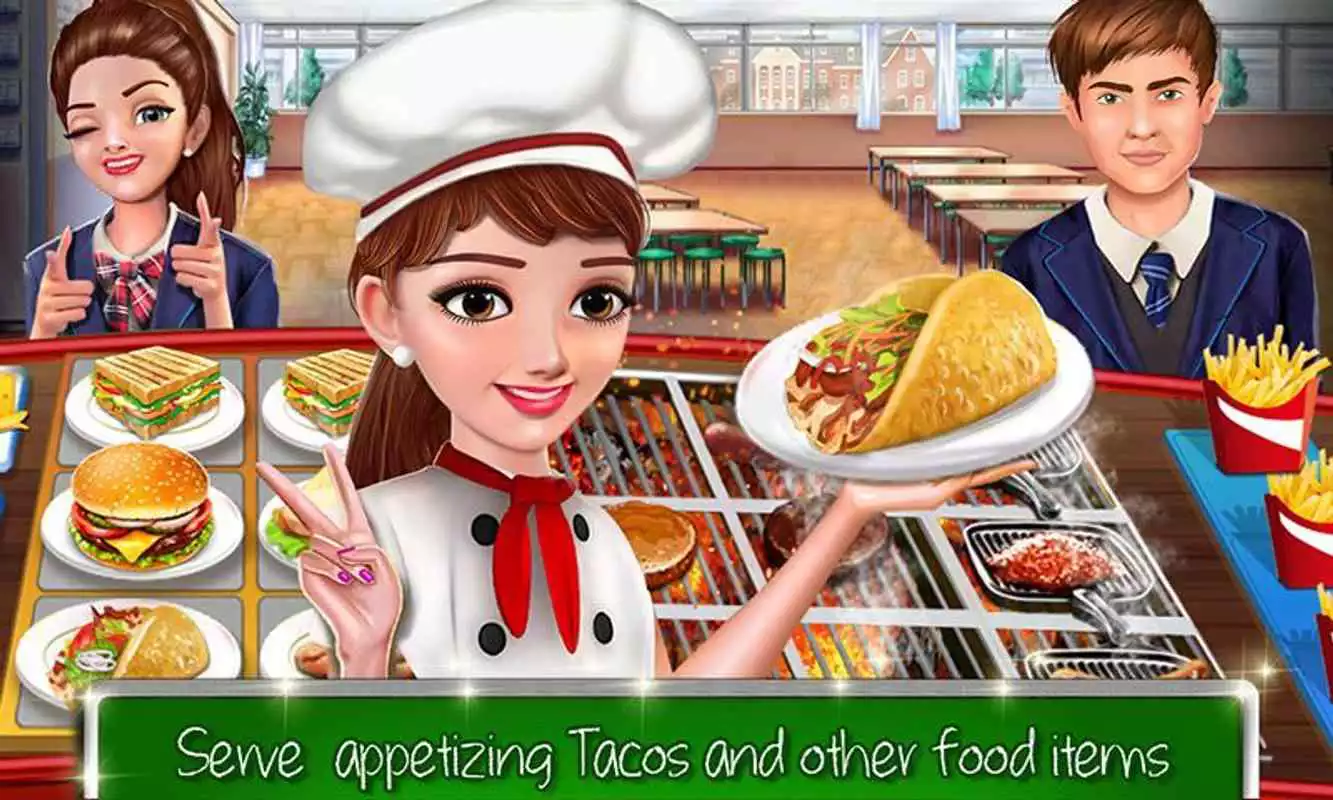 Play High School Café Girl: Burger Serving Cooking Game