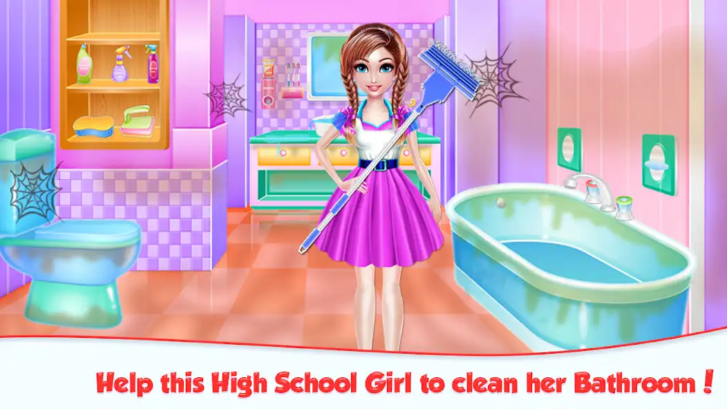 Play Highschool Girl House Cleaning as an online game Highschool Girl House Cleaning with UptoPlay