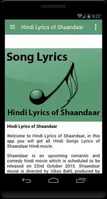 Play Hindi Lyrics of Shaandaar