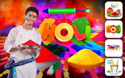 Play Holi Photo Editor - Photo Frames as an online game Holi Photo Editor - Photo Frames with UptoPlay