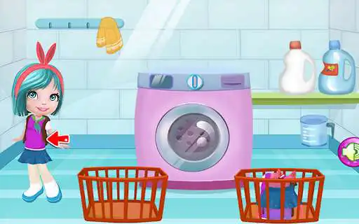 Play Home Washing Laundry - Cleaning Day as an online game Home Washing Laundry - Cleaning Day with UptoPlay